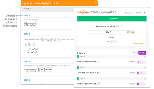 Step-by-step solution for a derivative with informative hints and intermediate steps