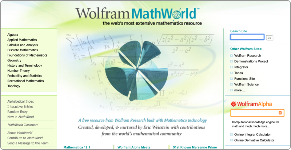 Wolfram MathWorld site image